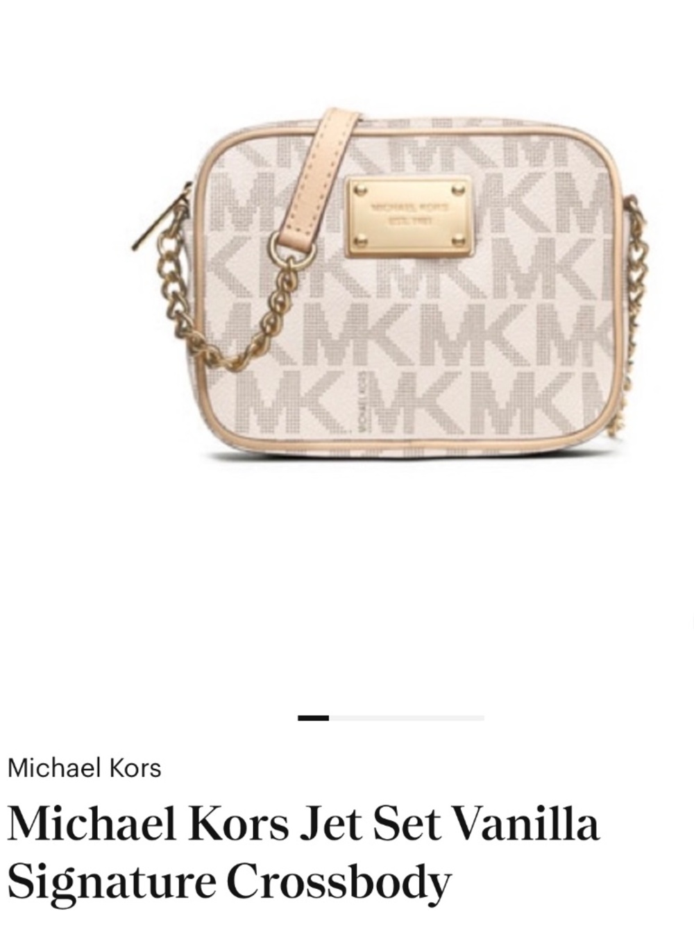 Michael Kors Jet Set vanilla signature crossbody